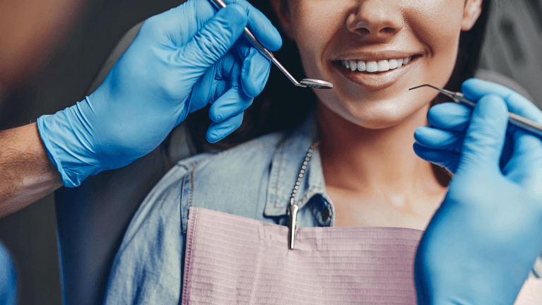 dental patient receiving bi-annual checkup